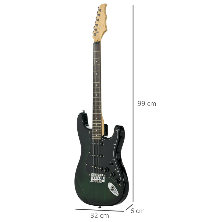 Six-String Electric Guitar, with 15W Amplifier, Digital Turner, Picks, Shoulder Strap, Case Bag