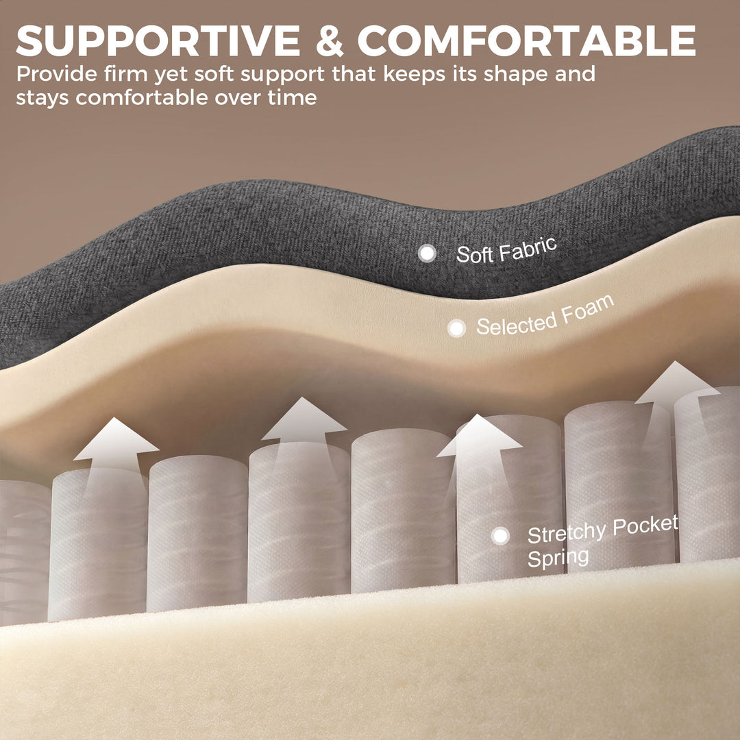 Office Chair, Ergonomic Desk Chair with Flip-up Armrest, Pocket Spring