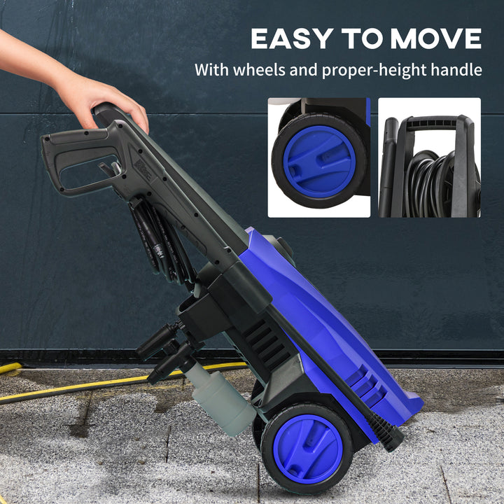 DURHAND 1800W High Pressure Washer, 150 Bar Pressure, 510 L/h Flow, High-Performance Portable Power Jet Wash Cleaner Blue