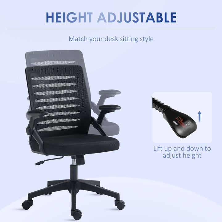 44-53.5cm Adjustable Height Work Chair, with Mesh Back - Black