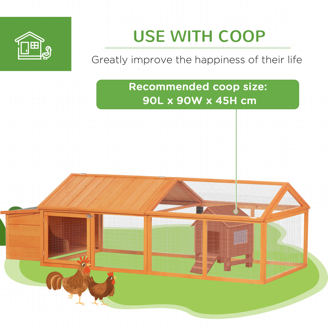 PawHut Wooden Chicken Coop with Nesting Box, Openable Roof, for 4-8 Chickens, Ducks, Orange | Aosom UK