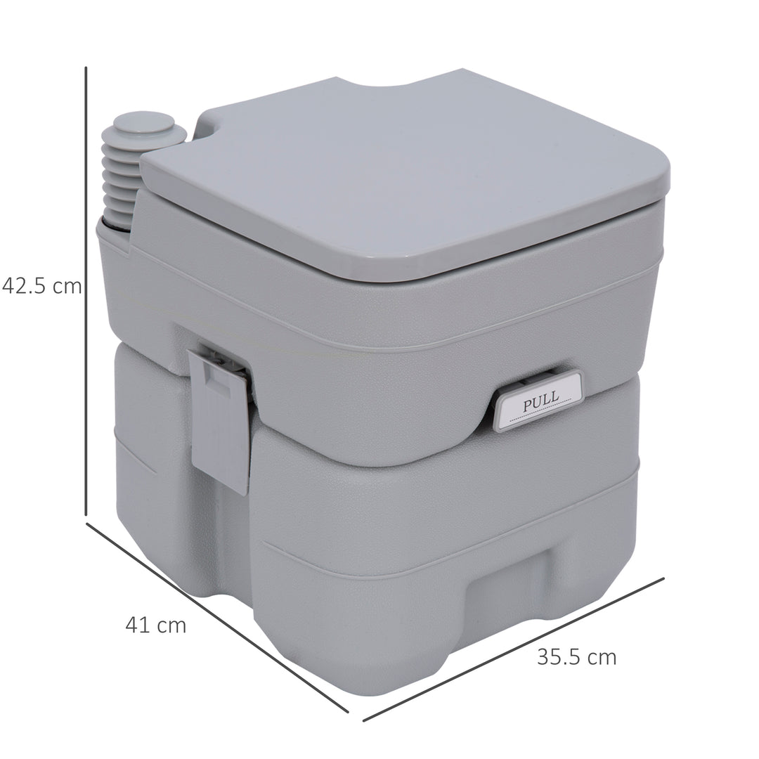 Outsunny Portable Travel Mobile Toilet Outdoor Camping Handle WC Grey