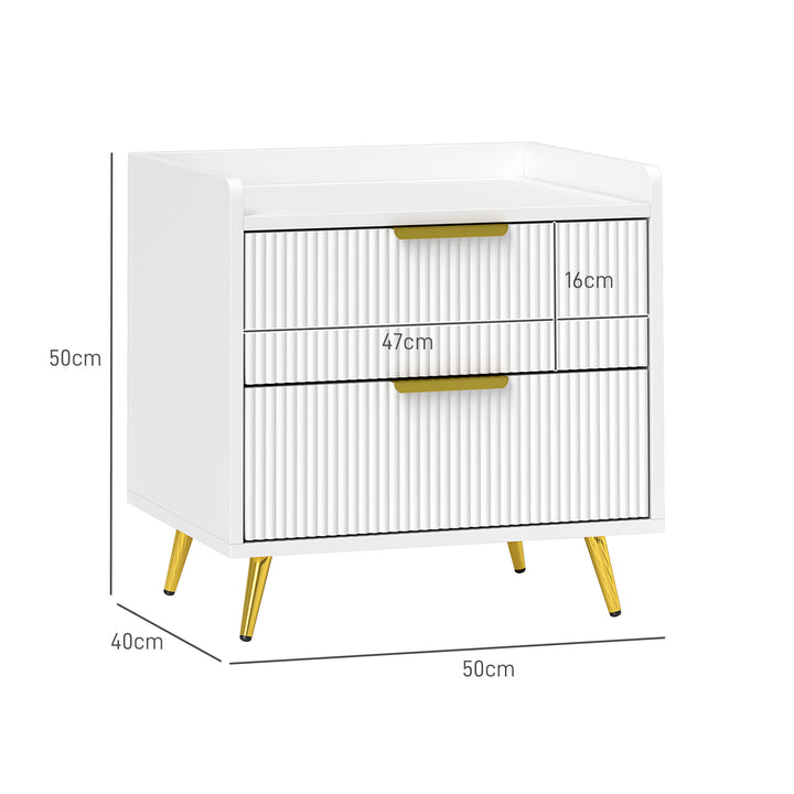 Elegant Two-Drawer Bedside Table Set of 2 - White