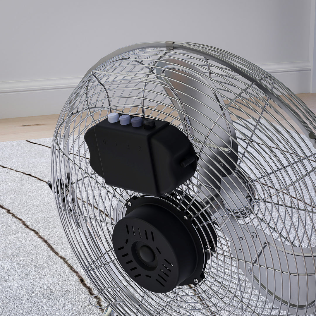 Metal Desk Fan with 3 Speeds & 120° Adjustable Tilt - Silver