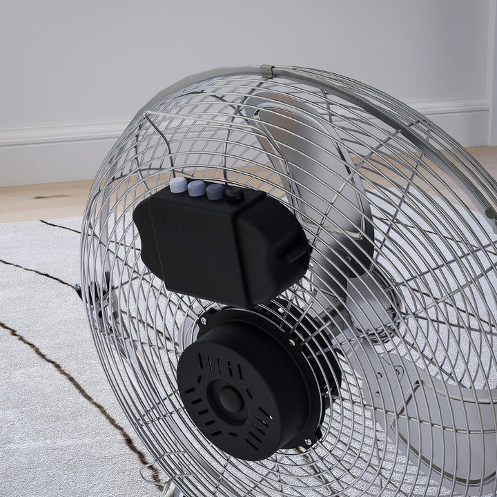 Metal Desk Fan with 3 Speeds & 120° Adjustable Tilt - Silver