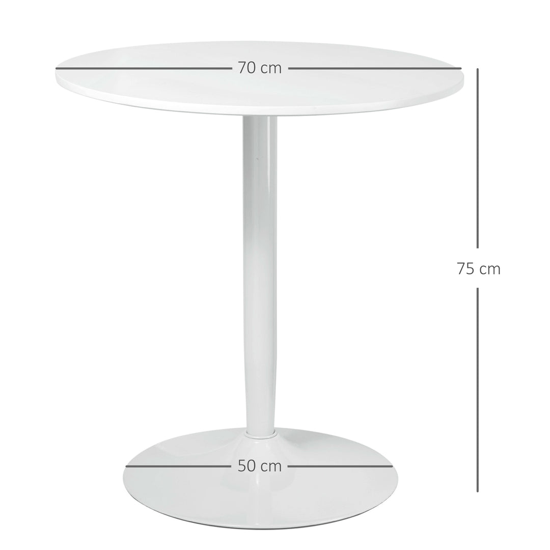 HOMCOM Round Dining Table, Modern Dining Room Table with Steel Base, Non-slip Foot Pad, Space Saving Small Dining Table, White | Aosom UK