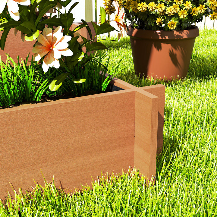 3 Tier Garden Planters with Trellis for Vine Climbing, Wooden Raised Beds, 95x95x110cm, Brown