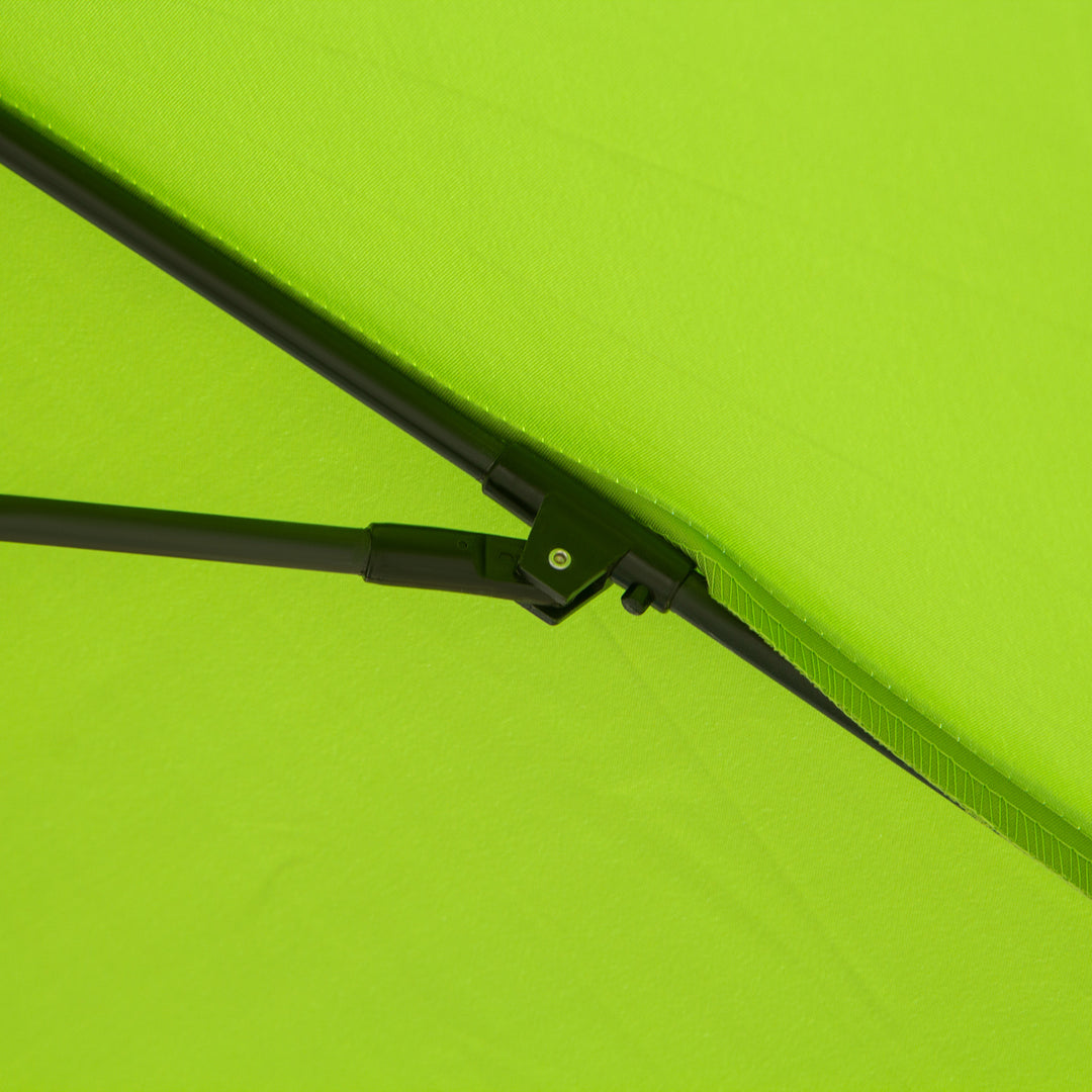 MCL 2.7M Garden Parasol Umbrella with Glass Fibre Ribs and Aluminium Frame, Tilting Sun Shade Shelter Canopy, Light Green