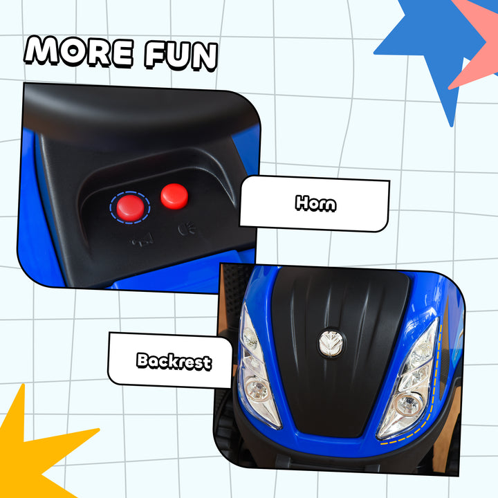 MCL Ride On Tractor Toddler Walker Foot To Floor Slider w/ Horn Storage Steering Wheel for 1-3 Years Old Blue