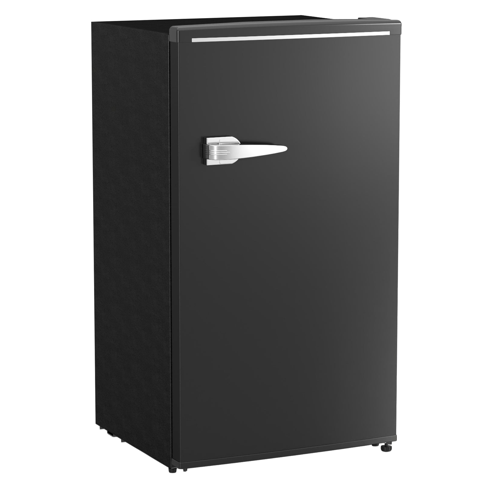 Under Counter Fridge, 85L Small Retro Refrigerator with Chiller Box, Adjustable Thermostat, Glass Shelves, Black