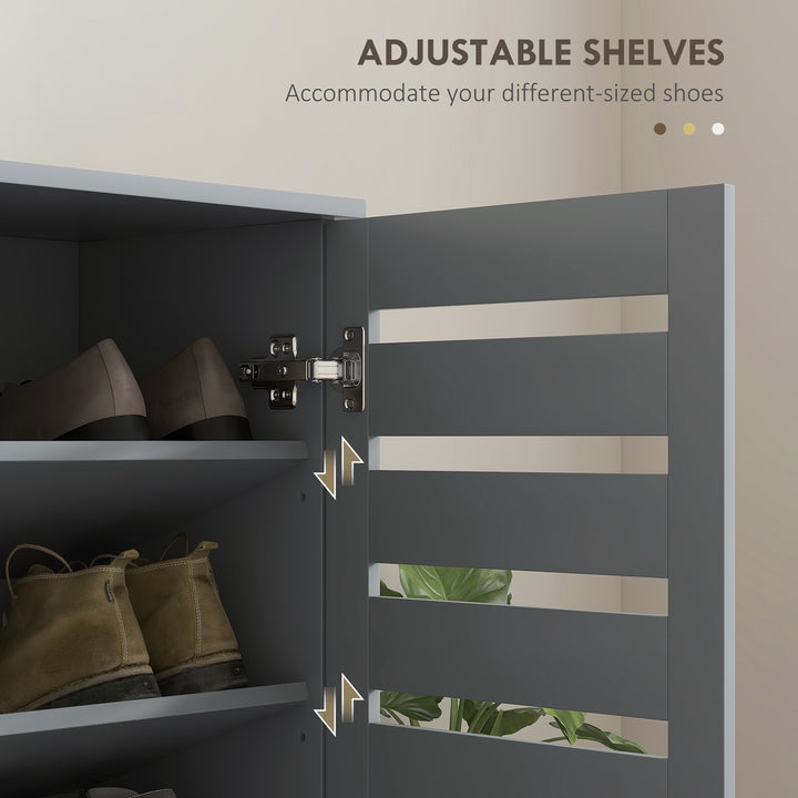 Narrow Shoe Cabinet for Entryway, 5-Tier Slim Shoe Storage Cabinet wit