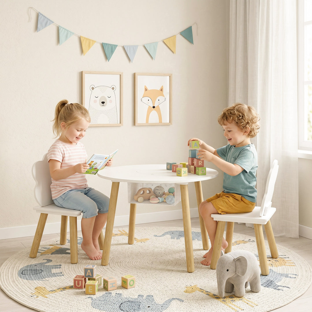 Kids Table and Chairs Set with Storage Bag Toddler Table and Chairs Se
