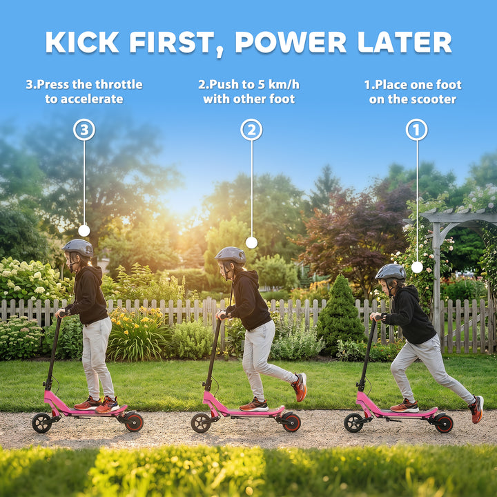 Electric Scooter for Kids, Foldable E Scooter for Age Age 6+ with LED 