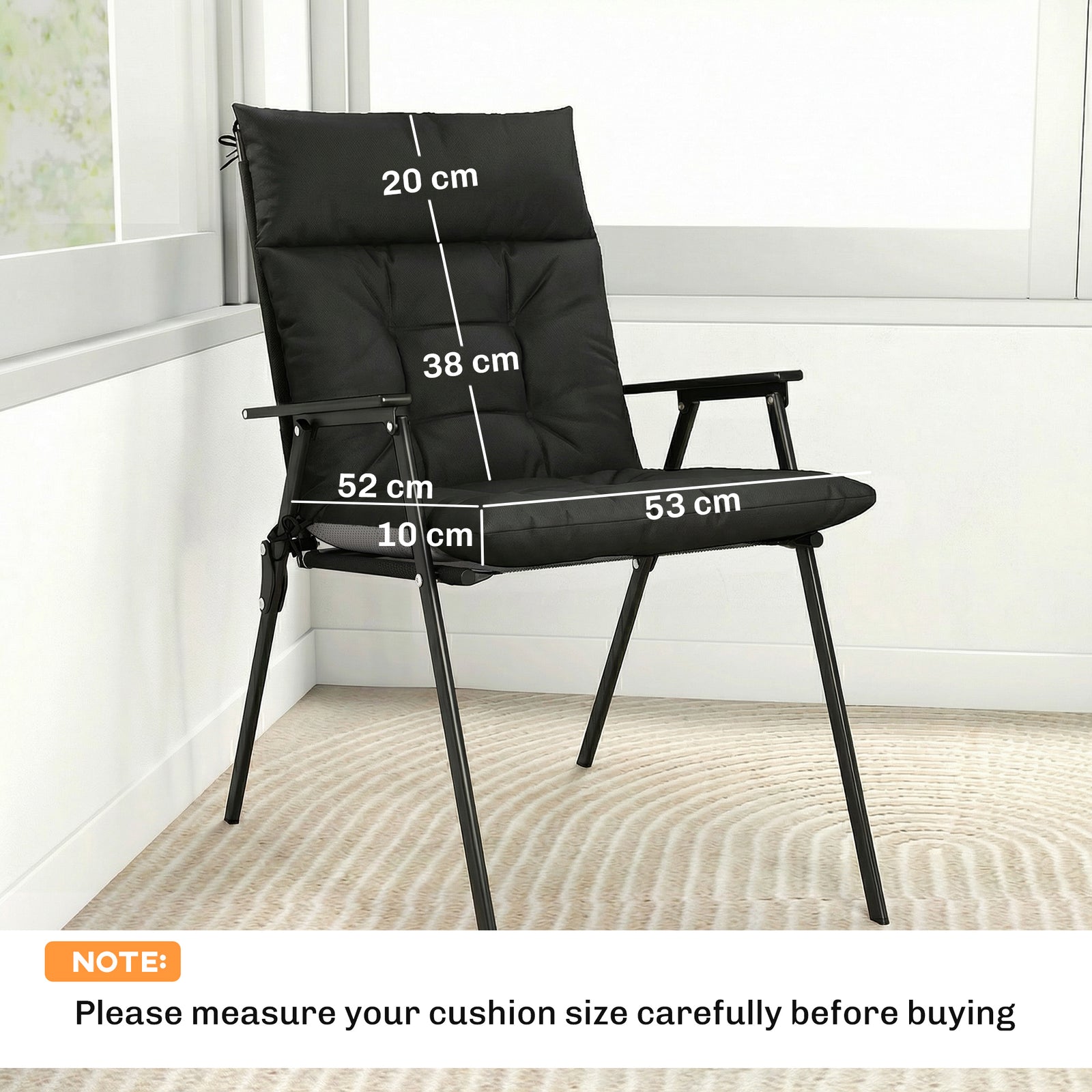 Patio Chair Cushions Set of 4, Waterproof Non-Slip Lounge Chair Cushio