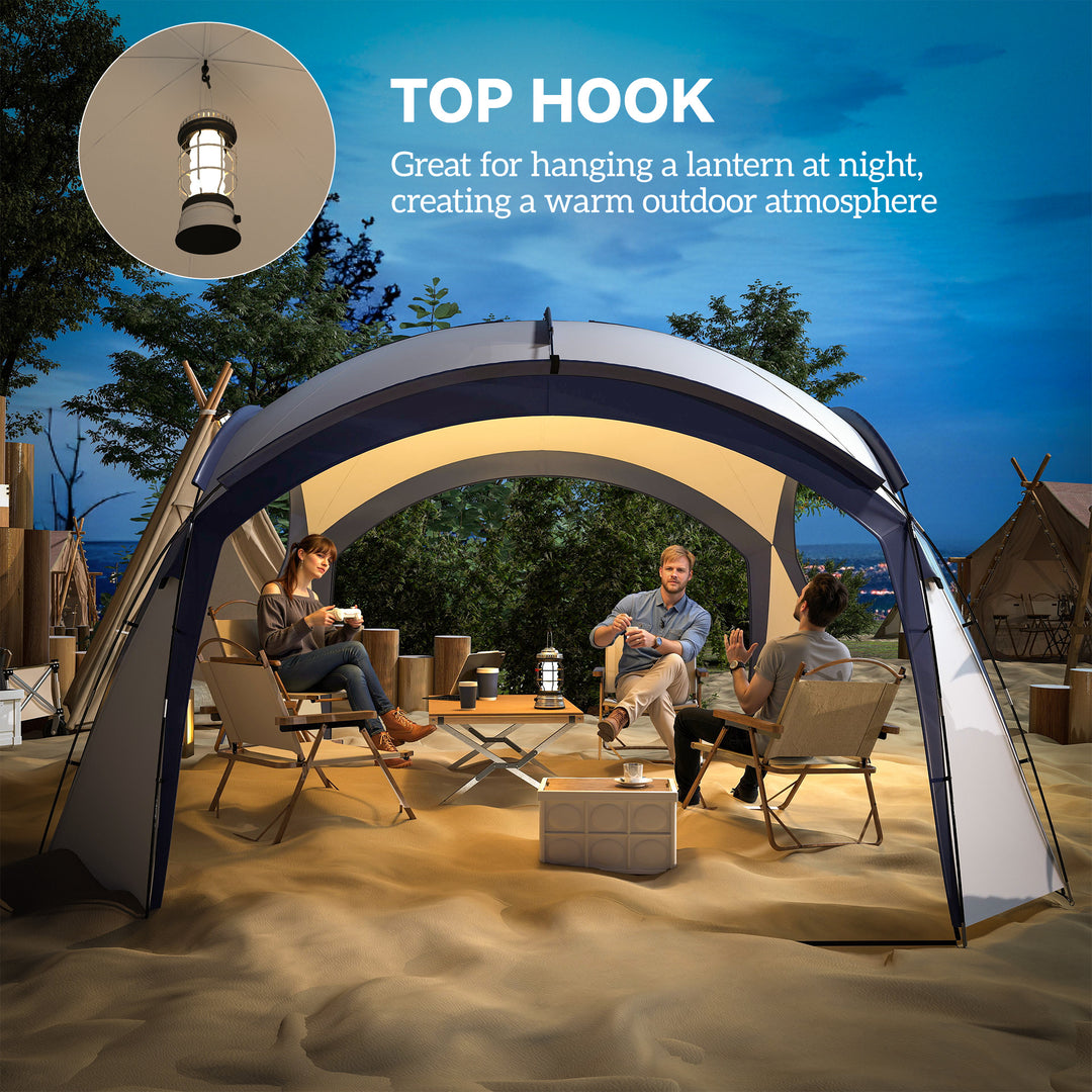 MCL Gazebo Party Tent, 3.5x3.5m-Cream/Blue