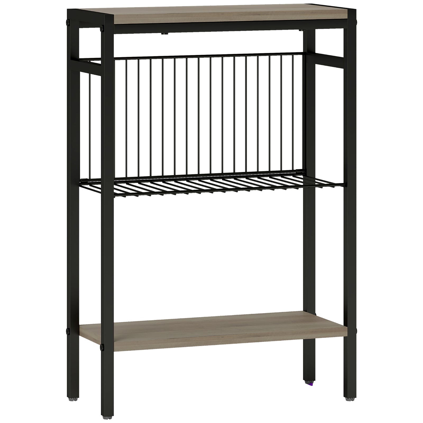 Three Shelf Industrial Side Table, Grey