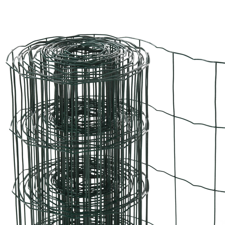 0.6M x 10M Chicken Wire Mesh Roll Rabbit Poultry Animal Fence PVC Coated Steel Metal Garden Netting Fencing