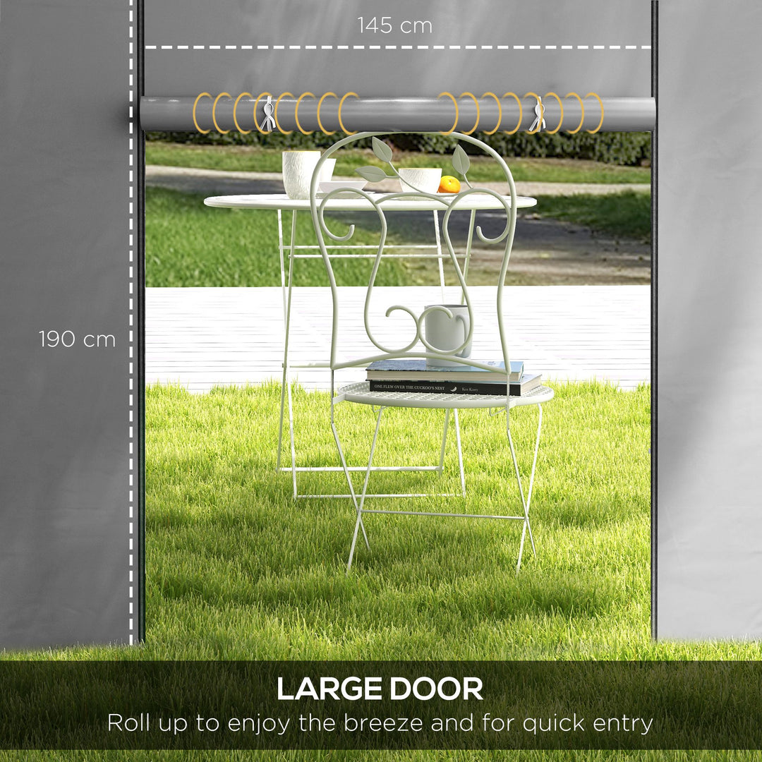 Gazebo Side Panels, 2 Pack Sides Replacement, for 3x3(m) or 3x6m Pop Up Gazebo, with Windows and Doors, Light Grey