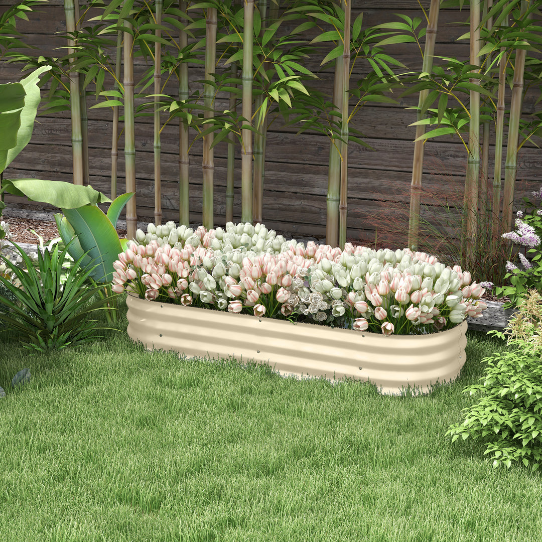 Galvanised Raised Garden Bed, Metal Planter Box with Safety Edging, fo