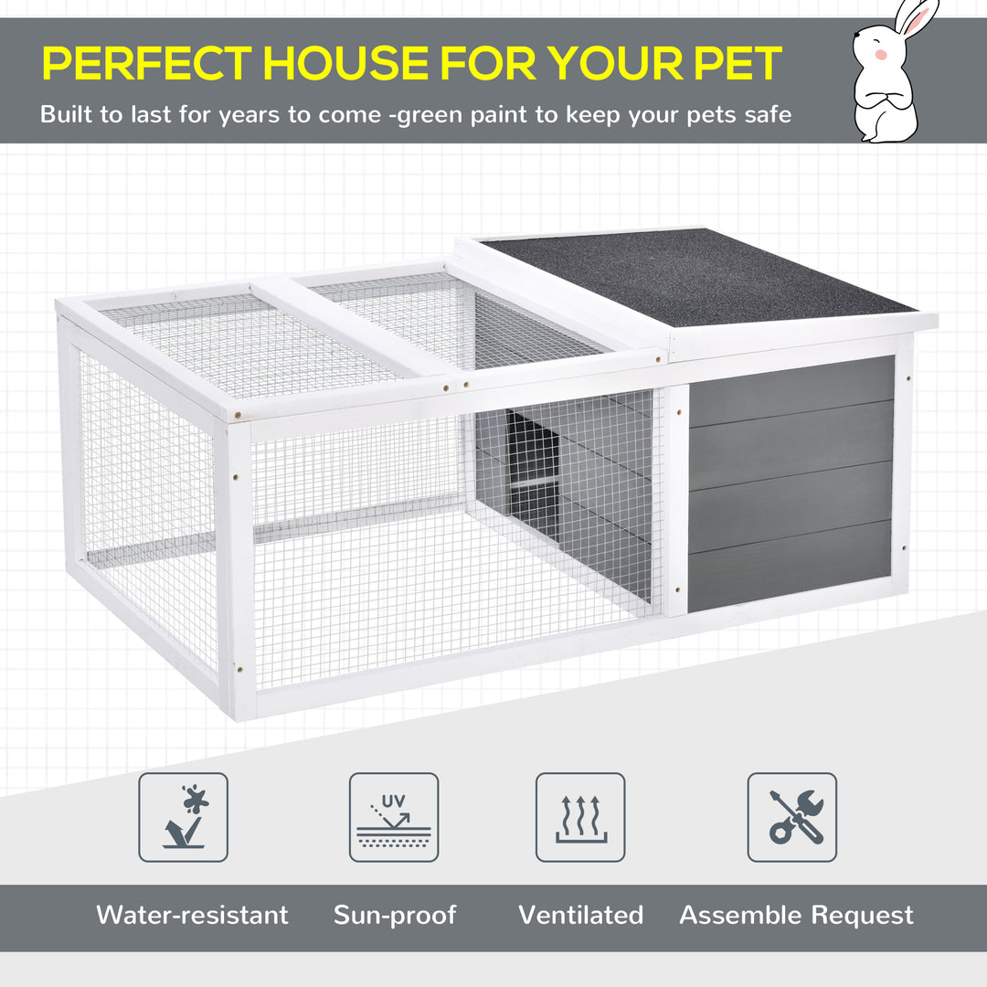 PawHut Wooden Guinea Pigs Hutches Small Guinea Pigs Hutches Pet Run Cover, with UV-resistant Asphalt roof & Water-repellent Paint | Aosom UK