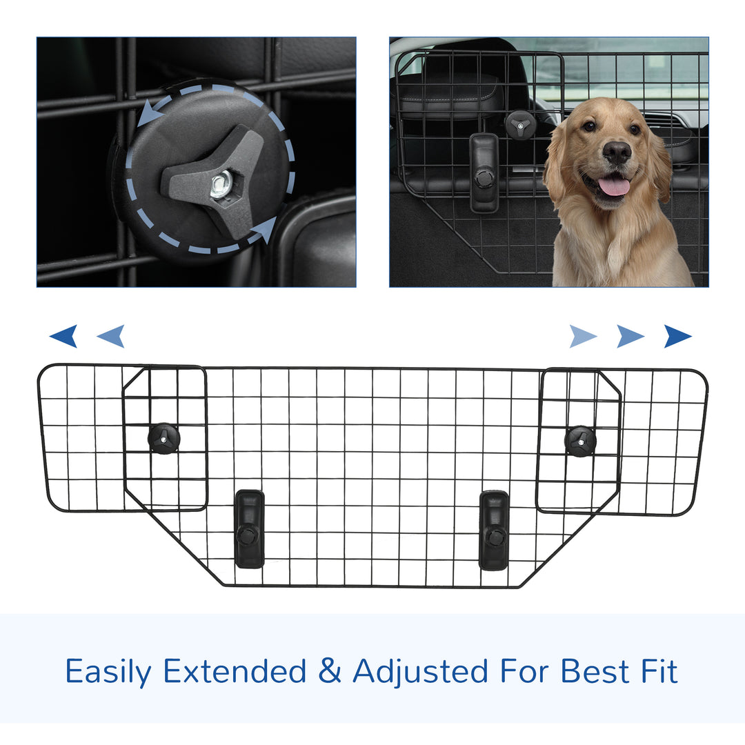 MCL Dog Guard for Cars Adjustable Boot Barrier Metal Mesh Pet Headrest, 90-120W x 40.5H cm