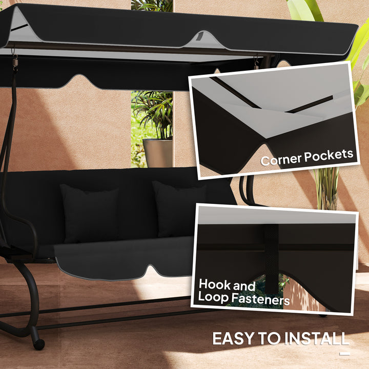 145 x 200Wcm Swing Chair Canopy Replacement - Black