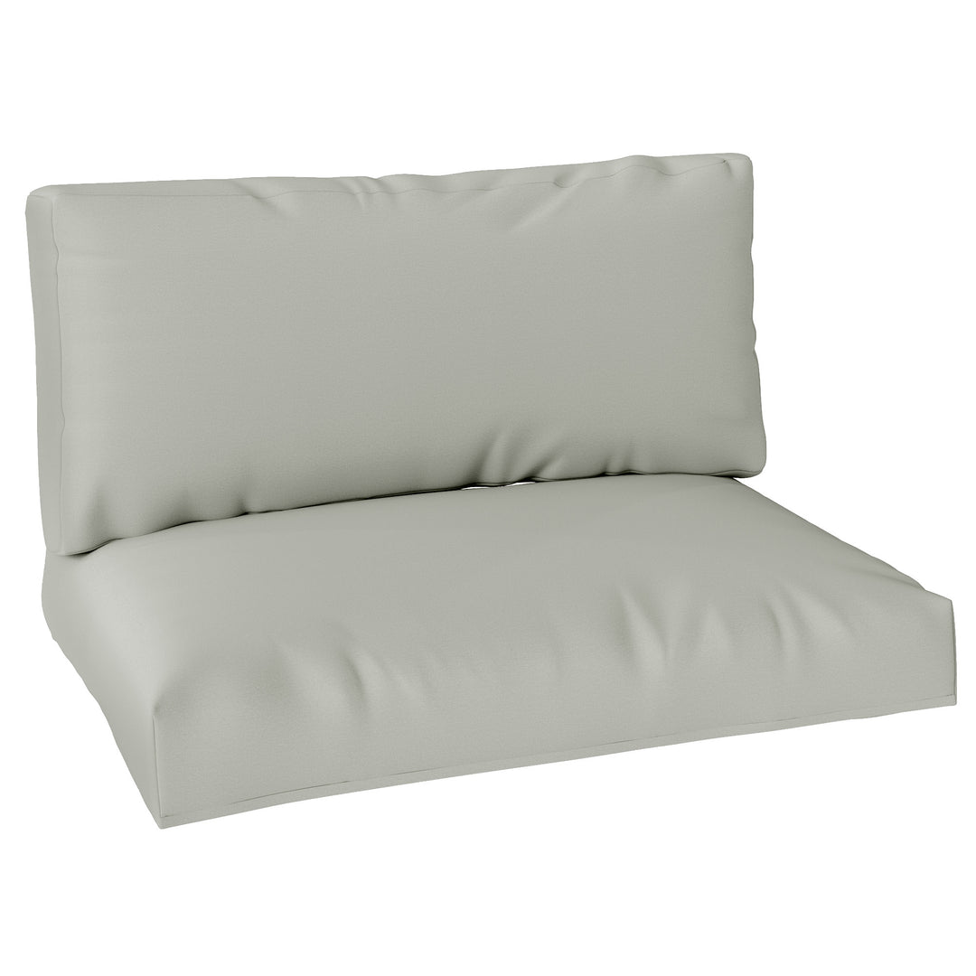 Two Piece Seat Pallet and Back Cushions - Light Grey