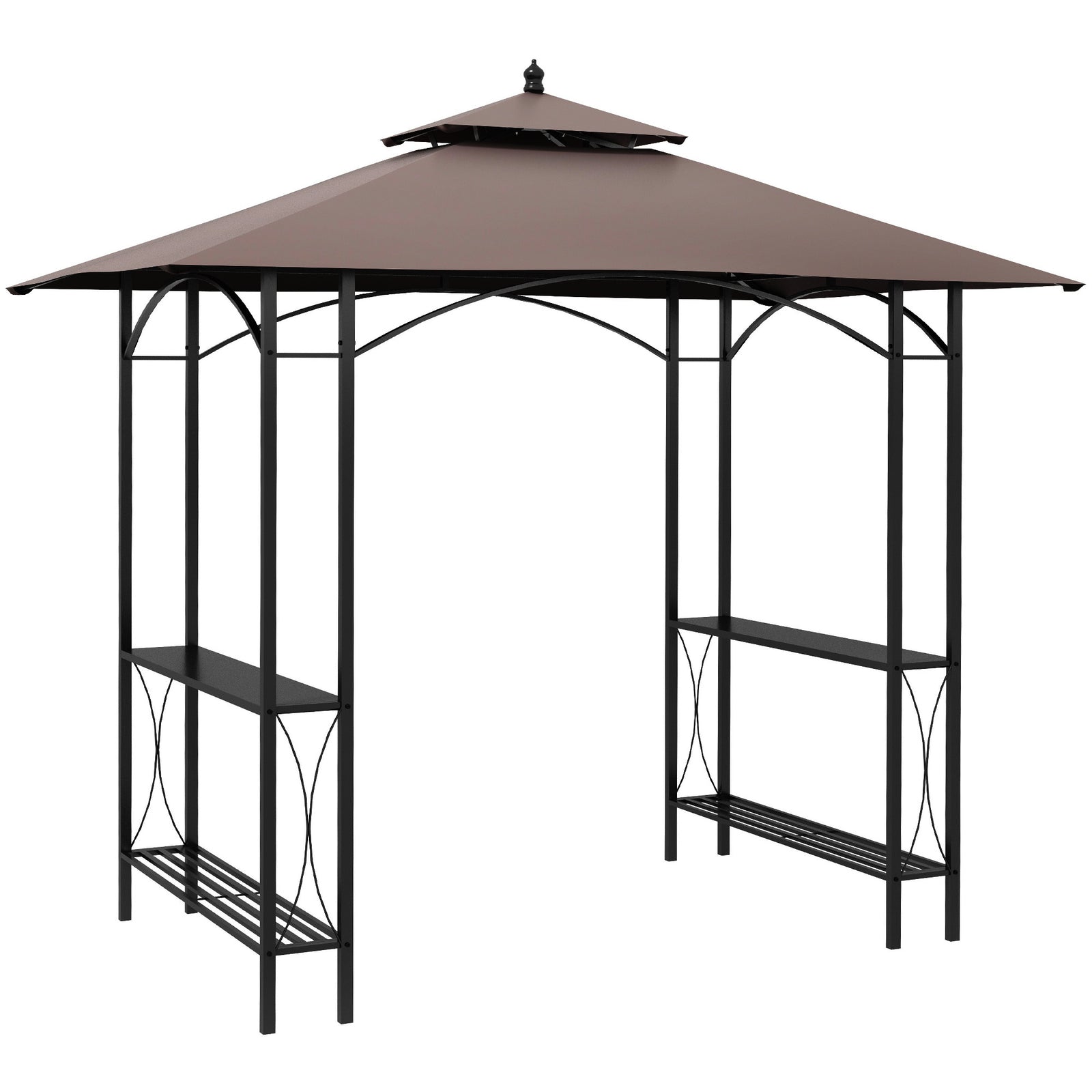 2.5 x 1.5m BBQ Tent Canopy Patio Outdoor Awning Gazebo Party Sun Shelter - Coffee