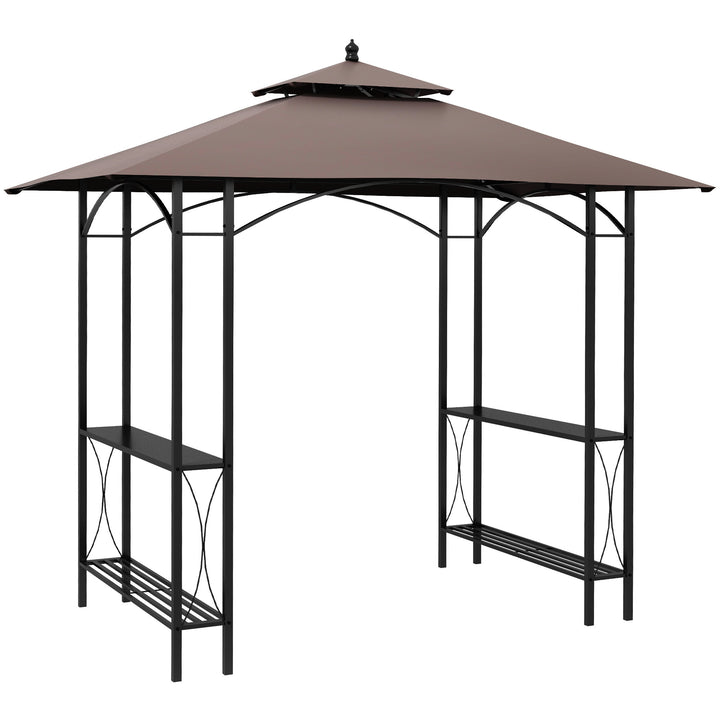 MCL 2.5 x 1.5m BBQ Tent Canopy Patio Outdoor Awning Gazebo Party Sun Shelter - Coffee