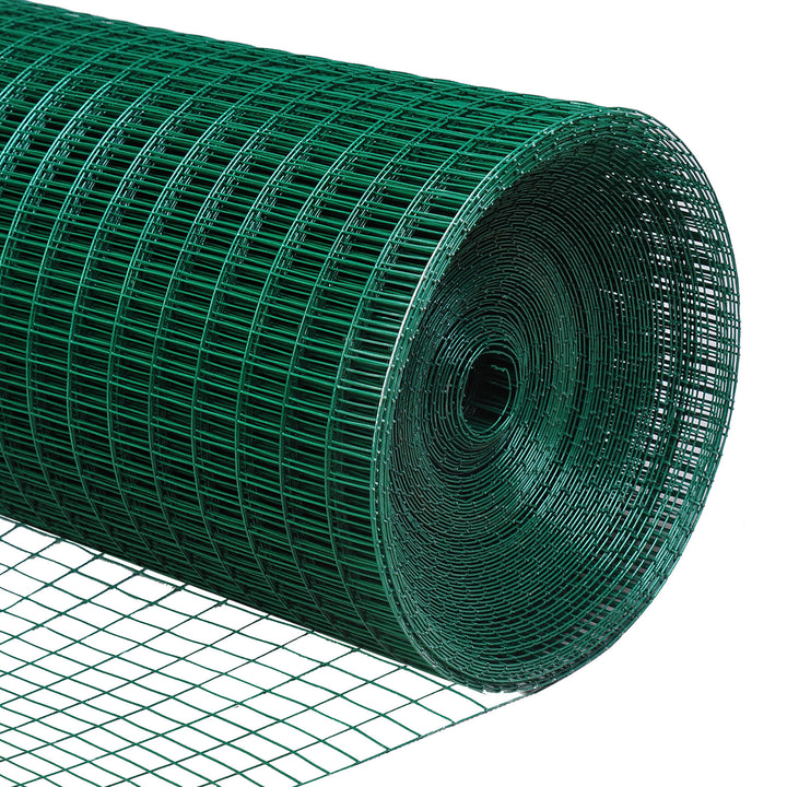 MCL PVC Coated Welded Wire Mesh Fencing Chicken Poultry Aviary Fence Run Hutch Pet Rabbit 30m Dark Green