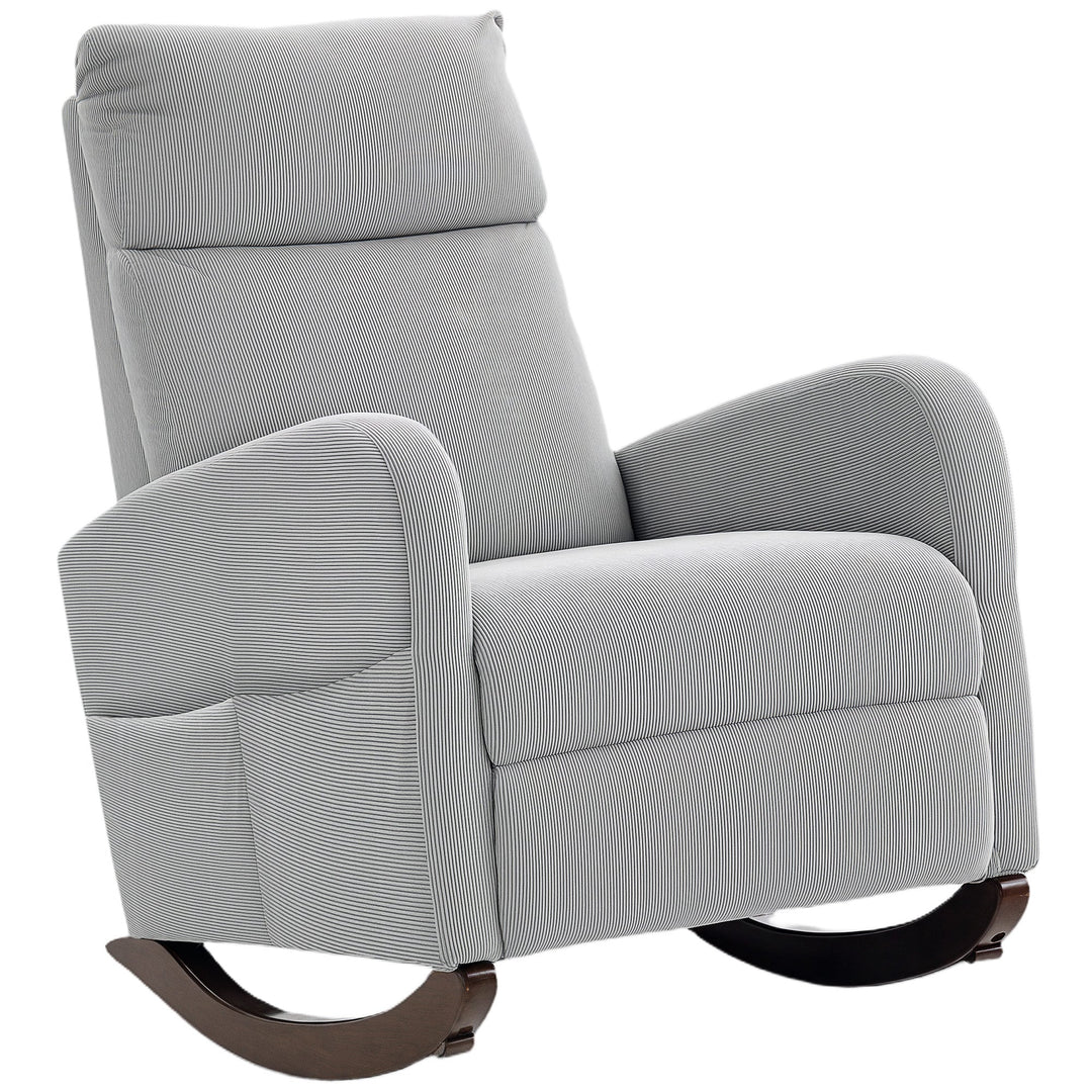 HOMCOM Corduroy Rocking Armchair
