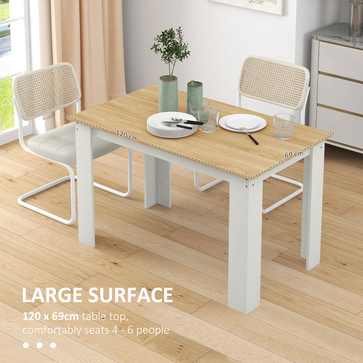 Dining Table for 4-6 People, Kitchen Table with Wood Effect for Dining