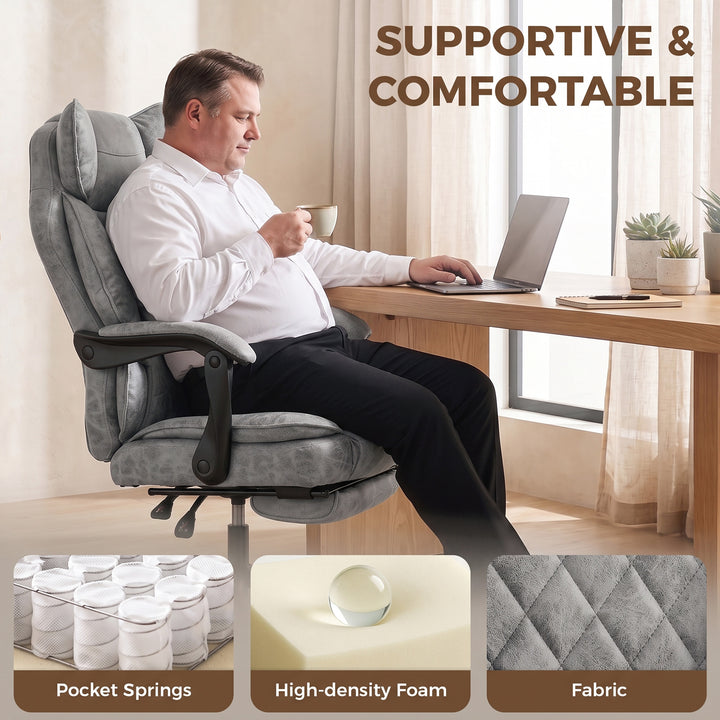 Executive Office Chair, Leathaire Big and Tall Office Chair 180 kg wit