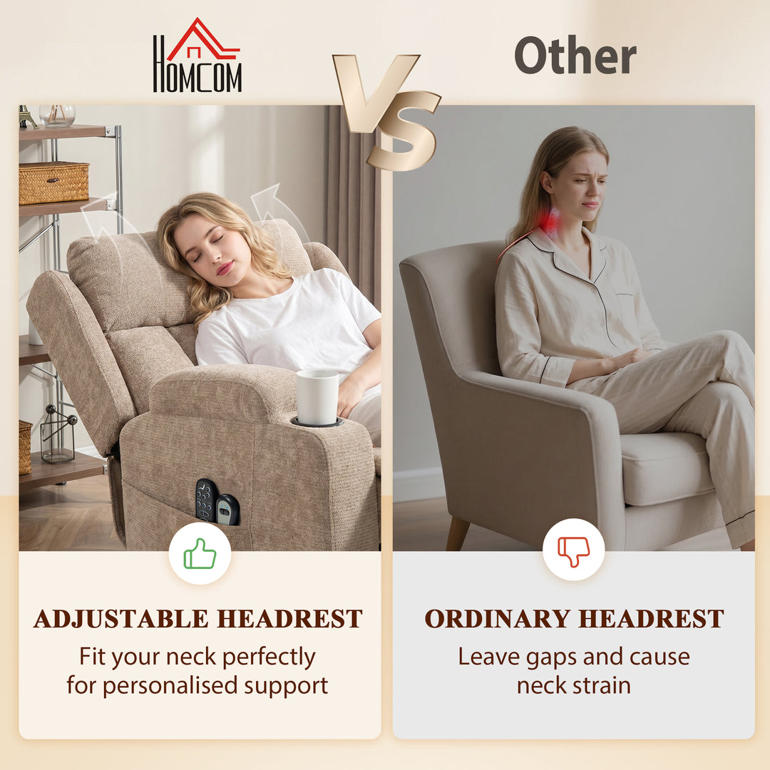 Power Lift Recliner Chair with Vibration Massage and Heat, Chenille Ri
