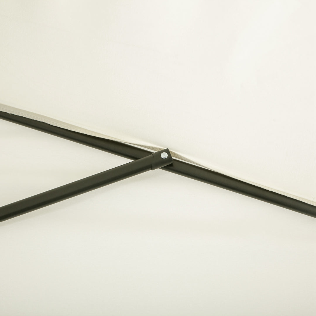 Balcony Half Parasol Semi Round Umbrella Patio Crank Handle (2.3 m, Beige)- NO BASE INCLUDED