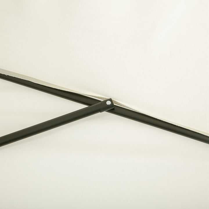 Balcony Half Parasol Semi Round Umbrella Patio Crank Handle (2.3 m, Beige)- NO BASE INCLUDED