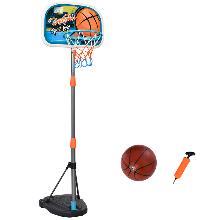 HOMCOM Kids Basketball Hoop: Height-Adjustable Aluminium Stand, Active Play Encourager with Ball | Aosom UK