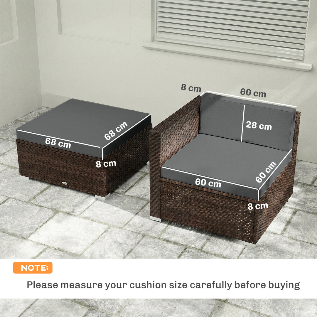 7-Piece Patio Furniture Cushions, Outdoor Loveseat Cushion with Remova