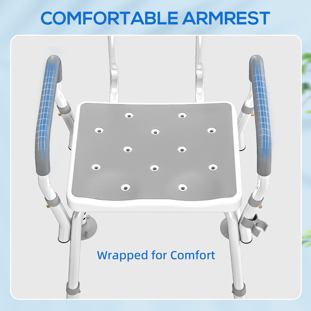 EVA Padded Shower Chair for the Elderly and Disabled, Height Adjustabl