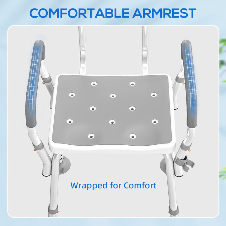 EVA Padded Shower Chair for the Elderly and Disabled, Height Adjustabl