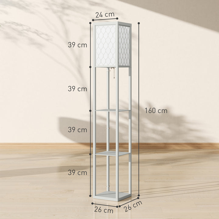 Three-Shelf Standing Lamp - Grey/White