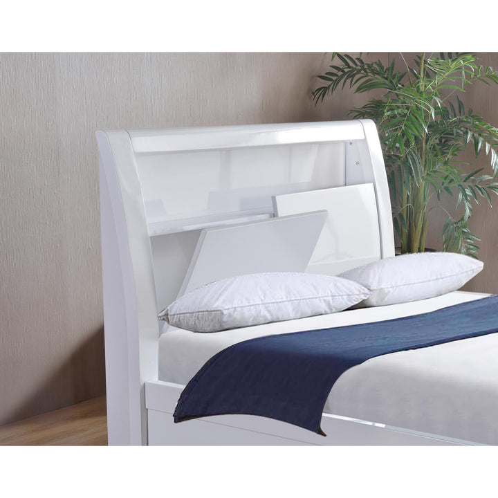 Tanya Storage High Gloss Double Bed White