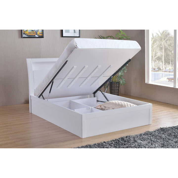 Tanya Storage High Gloss Double Bed White