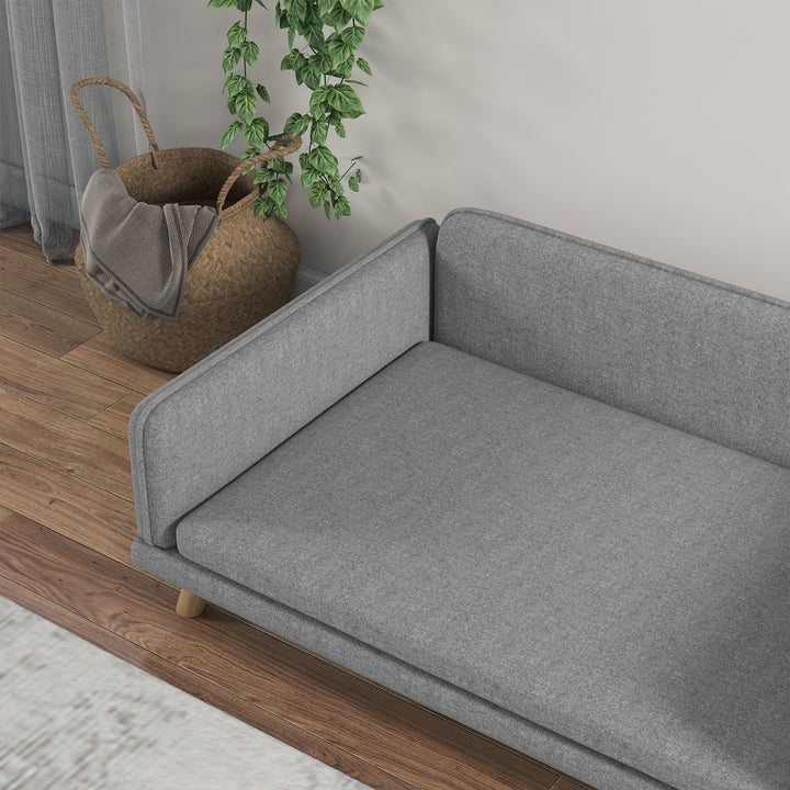 Pet Sofa for Medium Dogs, with Water-Resistant Fabric, Four Legs - Grey