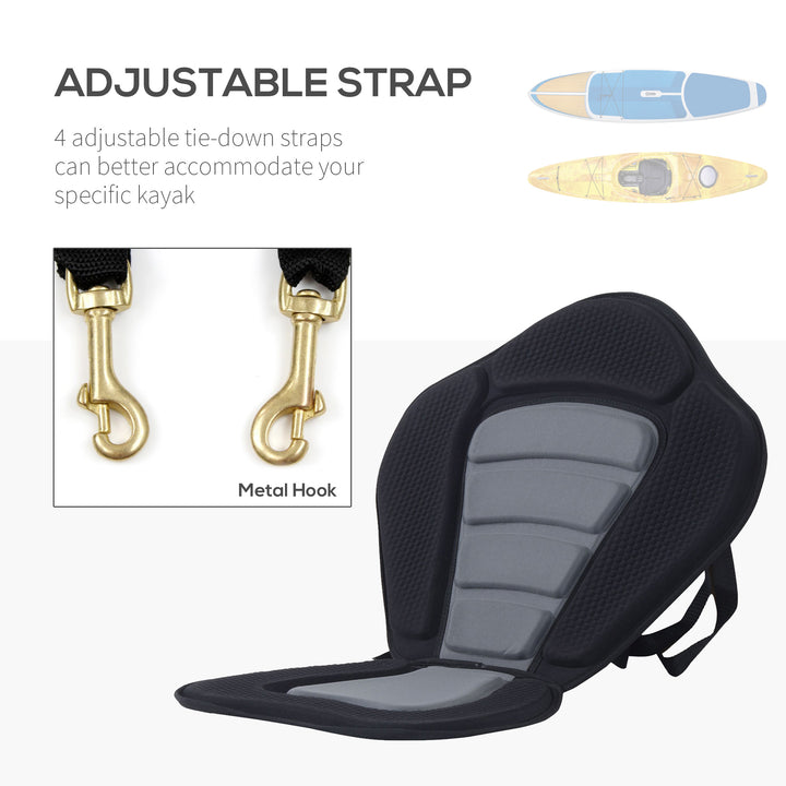 Deluxe Kayak Seat Sit On Top Padded Backrest Canoe Rafting Sports High Back Detachable