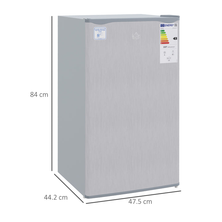 91 Litre Freestanding Under Counter Fridge Freezer, Small Fridge with Chiller Box, Adjustable Thermostat, 47.5cm Wide, Grey