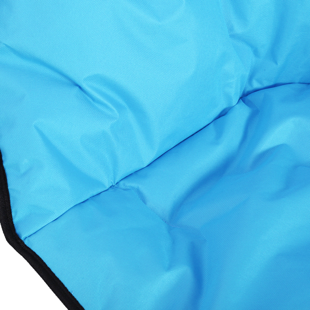 MCL Camping Moon Chair, Portable Folding Camping Chair for Adults with Wide Padded Oxford Seat for Outdoor Camp, Travel, Fishing, Beach, Blue