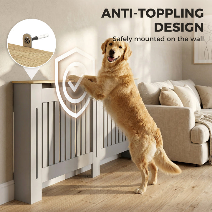 Slatted Radiator Cover, Painted Cabinet with Line Grill Design, 152L ×