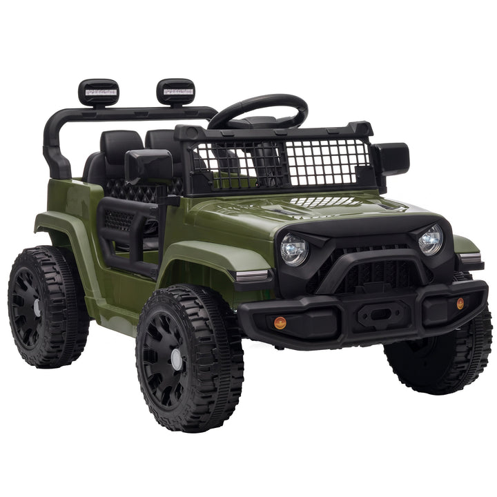 12V Electric Car for Kids with Remote, Dual Motors, Rear Suspension - Green