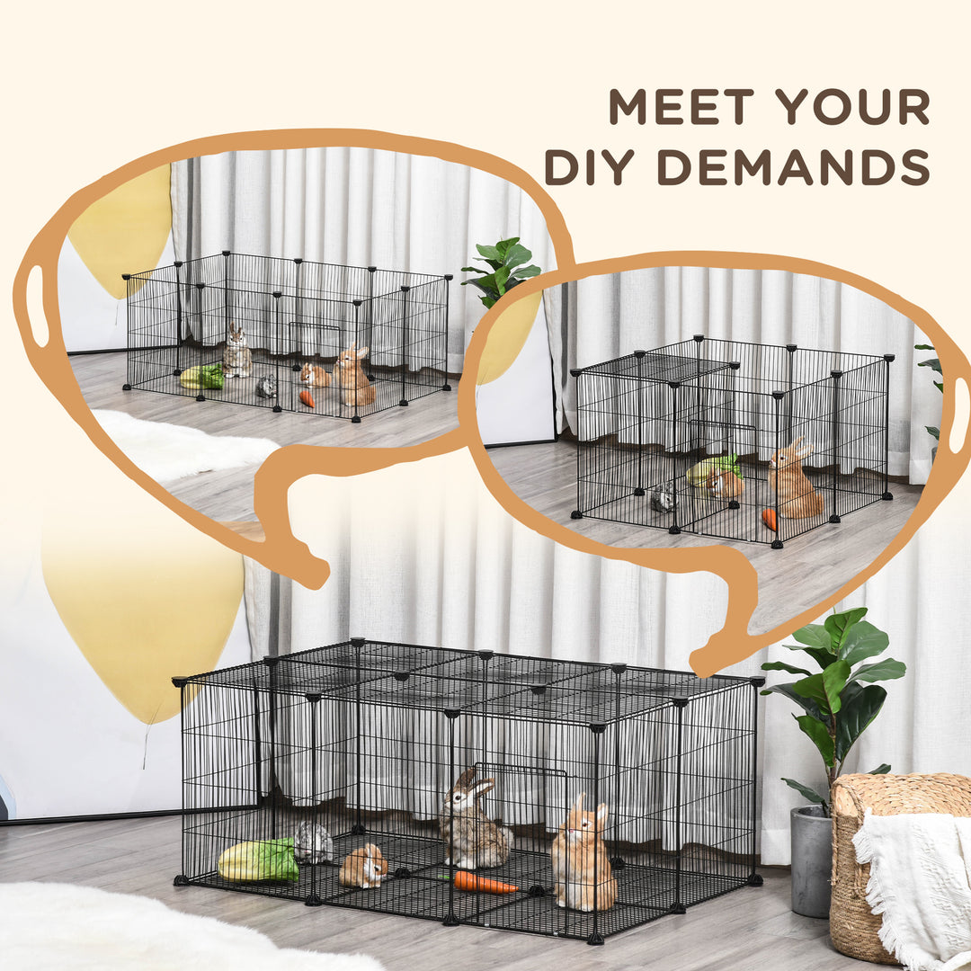 MCL Pet Playpen DIY Small Animal Cage Metal Fence with Door, 22 Pieces, for Bunny Chinchilla Hedgehog Guinea Pig